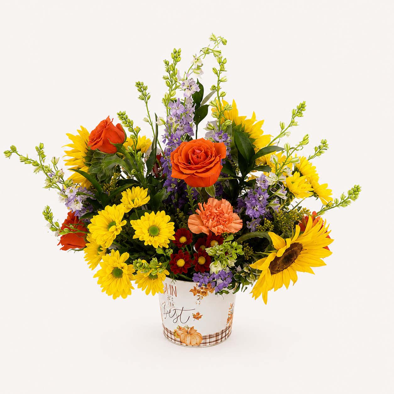 Autumn in Full Bloom colorful fall flower arrangement
