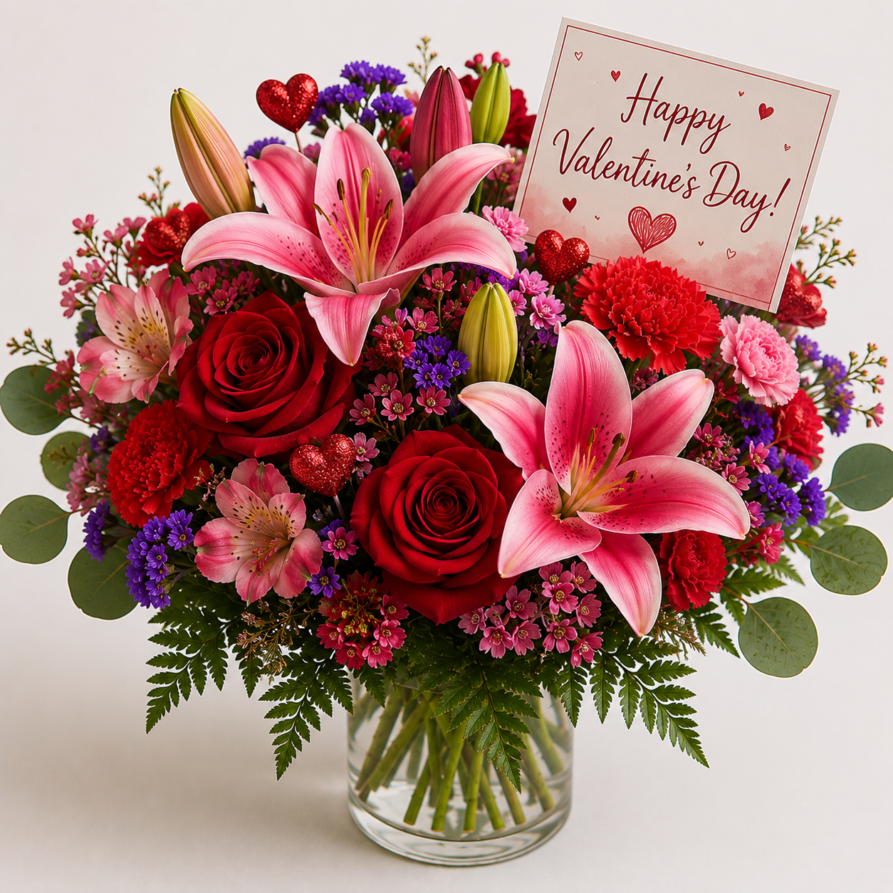 Florist Choice Valentine's Day romantic flower arrangement in Fort Myer