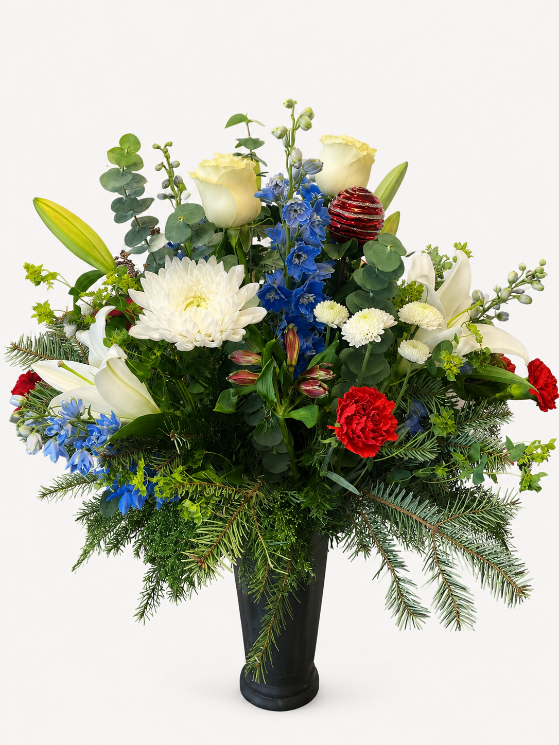 Winter Celebration Christmas flower arrangement by The Paradise of Flowers in Fort Myers
